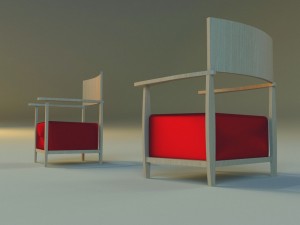 armchear red 3D 모델
