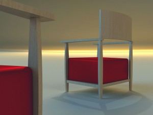 armchear red 3D 모델