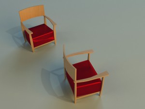 armchear red 3D 모델