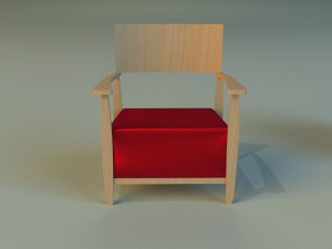 armchear red 3D 모델