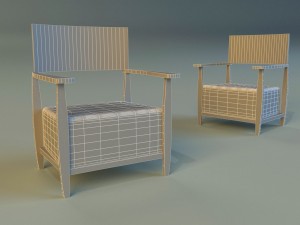 armchear red 3D 모델
