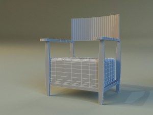 armchear red 3D 모델