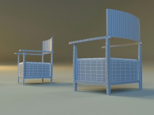 armchear red 3D 모델