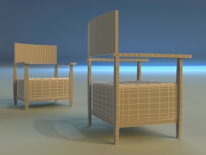 armchear red 3D 모델