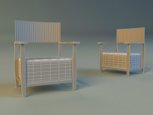 armchear red 3D 모델