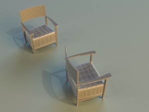 armchear red 3D 모델