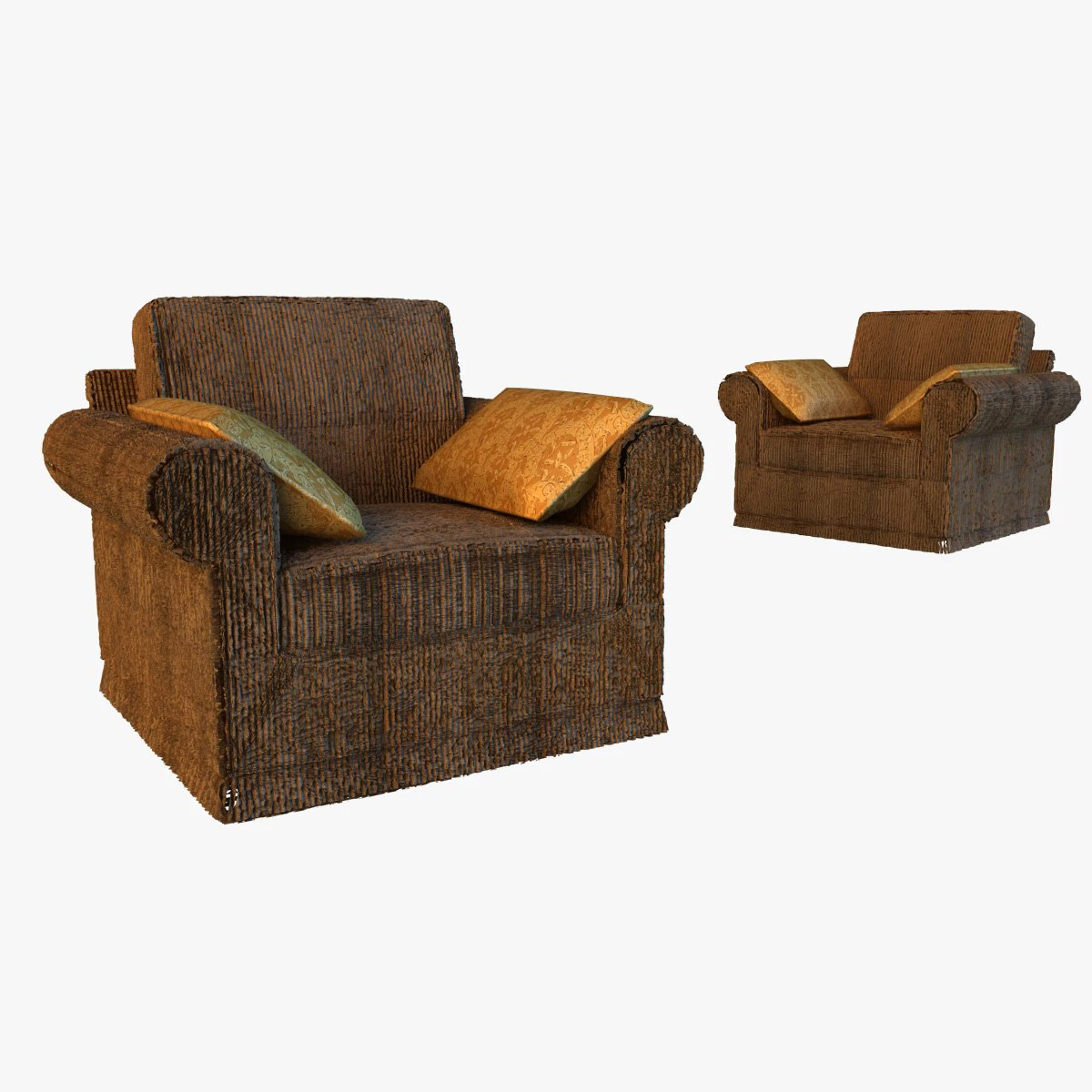 armchear velor 3D Model .c4d .max .obj .3ds .fbx .stl .blend
