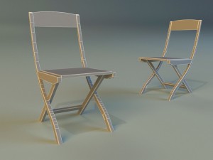 chair folding Modello 3D