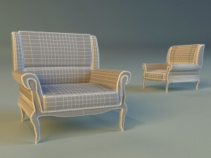 armchair ancient 3D मॉडल