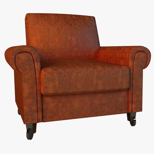 chair velor on wheels 3D Model .c4d .max .obj .3ds .fbx .stl .blend 