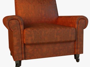 chair velor on wheels 3D Model