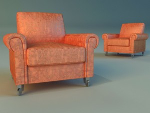 chair velor on wheels 3D Model