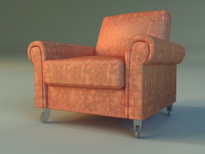 chair velor on wheels 3D Model