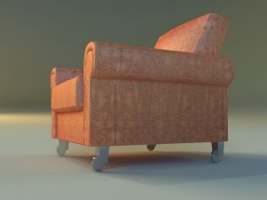 chair velor on wheels 3D Model