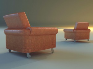 chair velor on wheels 3D Model