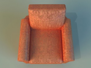 chair velor on wheels 3D Model