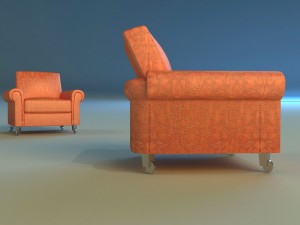 chair velor on wheels 3D Model