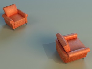 chair velor on wheels 3D Model