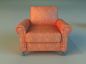 chair velor on wheels 3D Model