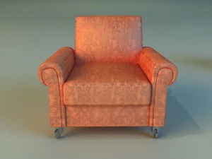 chair velor on wheels 3D Model