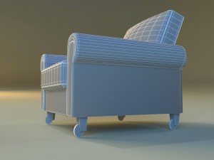 chair velor on wheels 3D Model