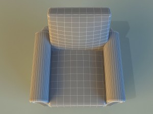 chair velor on wheels 3D Model