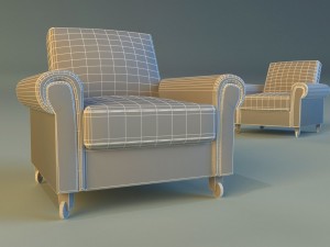 chair velor on wheels 3D Model