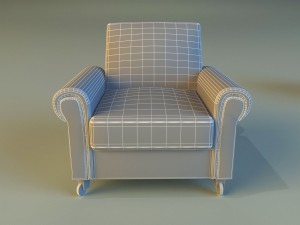 chair velor on wheels 3D Model