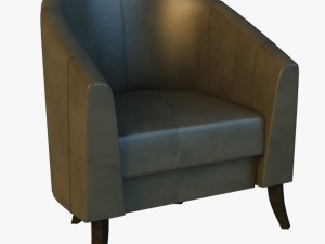 leather chair on wooden legs 3Dモデル