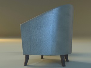 leather chair on wooden legs 3D Modell