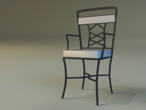 chair metal kitchen Modello 3D