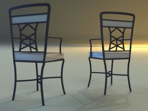 chair metal kitchen Modello 3D