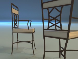 chair metal kitchen Modello 3D