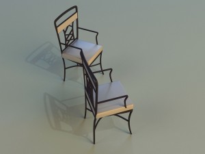 chair metal kitchen Modello 3D