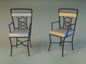 chair metal kitchen Modello 3D