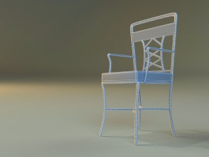 chair metal kitchen Modello 3D