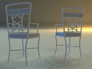 chair metal kitchen Modello 3D