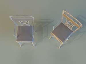 chair metal kitchen Modello 3D