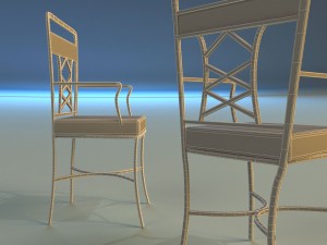 chair metal kitchen Modello 3D