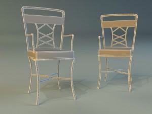 chair metal kitchen Modello 3D