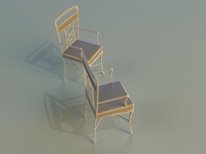 chair metal kitchen Modello 3D