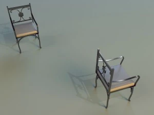 chair metal kitchen ii 3D Model