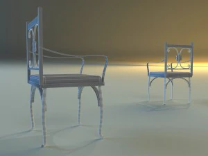 chair metal kitchen ii 3D Model