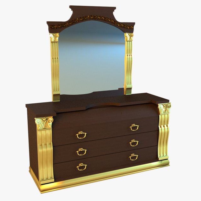 old chest of drawers 3D Model .c4d .max .obj .3ds .fbx .stl .blend 