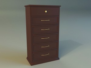 old commode drawers dark Modello 3D