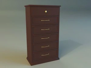 old commode drawers dark 3D Model