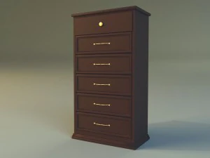 old commode drawers dark 3D Model
