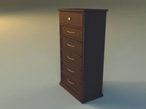 old commode drawers dark 3D Model