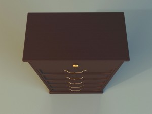 old commode drawers dark Modello 3D