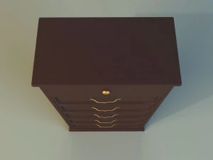 old commode drawers dark 3D Model
